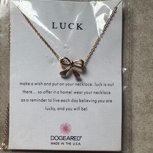 Dogeared Gold Bow Pendant Necklace
